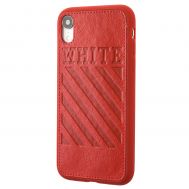 Чохол для iPhone Xr off-white leather червоний