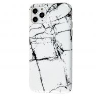 Чохол для iPhone 11 Pro Max Design Mramor Glossy білий