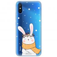 Чохол для Xiaomi Redmi 9A MixCase новий рік зайчик та сніг