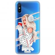 Чохол для Xiaomi Redmi 9A MixCase новий рік дівчина з кавою