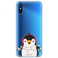 Чохол для Xiaomi Redmi 9A MixCase новий рік пінгвін з гірляндою