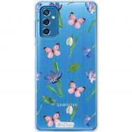 Чохол для Samsung Galaxy M52 (M526) MixCase квіти рожеві метелики