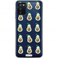 Чохол для Samsung Galaxy A03s (A307) MixCase авокадо з листочком