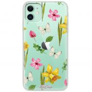 Чохол для iPhone 11 Mixcase квіти білі метелики в нарцисах