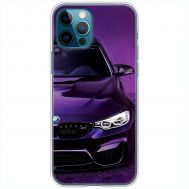 Чохол для iPhone 12 Pro Max MixCase авто бмв фіолетовий