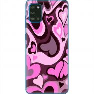 Чохол для Samsung Galaxy A31 (A315) MixСase день закоханих серця на рожевому