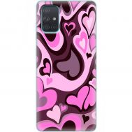 Чохол для Samsung Galaxy A71 (A715) MixCase день закоханих серця на рожевому