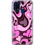 Чохол для Samsung Galaxy M31 (M315) MixCase день закоханих серця на рожевому