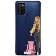 Чохол для Samsung Galaxy A03s (A037) MixCase дівчина рожева валіза