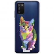 Чохол для Samsung Galaxy A03s (A037) MixCase тварини кольорове кошеня