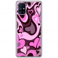 Чохол для Samsung M51 (M515) MixCase день закоханих серця на рожевому