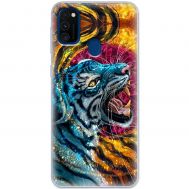 Чохол для Samsung Galaxy M21 / M30s MixCase звірі білий тигр у квітах