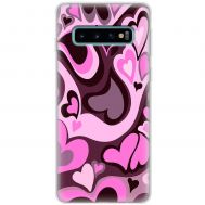 Чохол для Samsung S10 (G973) MixCase день закоханих серця на рожевому