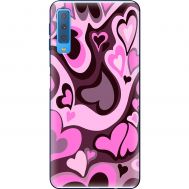 Чохол для Samsung A7 2018 (A750) MixCase день закоханих серця на рожевому