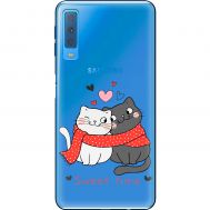Чохол для Samsung A7 2018 (A750) MixCase день закоханих закохані коти