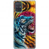Чохол для Samsung Galaxy A71 (A715) MixCase звірі білий тигр у квітах