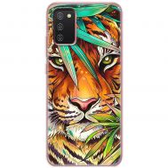Чохол для Samsung Galaxy A02s (A025) MixCase звірі тигр у листі