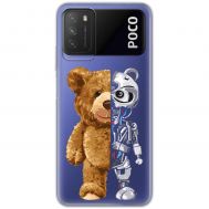 Чехол для Xiaomi Poco M3 MixCase робот медведь