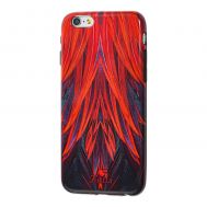 Чехол Glossy для iPhone 6 Feathers оранжевый