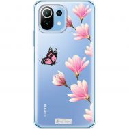 Чохол для Xiaomi Mi 11 Lite Mixcase метелики квіти