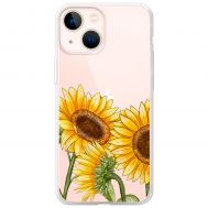Чохол для iPhone 13 mini Mixcase квіти три соняшники