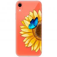 Чохол для iPhone Xr Mixcase квіти соняшник з блакитним метеликом