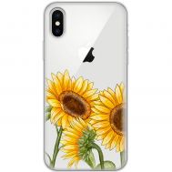 Чохол для iPhone Xs Max Mixcase квіти три соняшники