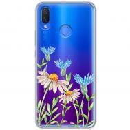 Чохол для Huawei P Smart Plus Mixcase квіти волошки та ромашки