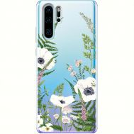 Чохол для Huawei P30 Pro Mixcase квіти білі квіти лісові трави