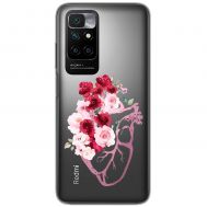 Чохол для Xiaomi Redmi 10 Mixcase квіти серце поросло квітами