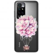 Чохол для Xiaomi Redmi 10 MixCase зі стразами рожеві квіти