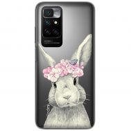 Чохол для Xiaomi Redmi 10 MixCase тварини кролик з квітами