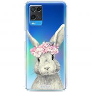 Чохол для Oppo A54 MixCase тварини кролик з квітами