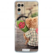 Чохол для Oppo A54 MixCase для закоханих ведмедика з квітами