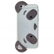 Чохол для iPhone 6 панда вушка темно сірий