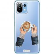 Чохол для Xiaomi Mi 11 Lite MixCase дівчина з кавою серця