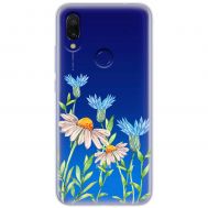 Чохол для Xiaomi Redmi 7 Mixcase квіти волошки та ромашки