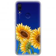 Чохол для Xiaomi Redmi 7 Mixcase квіти три соняшники