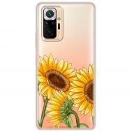 Чохол для Xiaomi Redmi Note 10 Pro Mixcase квіти три соняшники