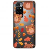 Чохол для Xiaomi Redmi 10 MixCase осінь ведмедик жолуді листочки