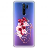 Чохол для Xiaomi Redmi 9 Mixcase квіти серце поросло квітами