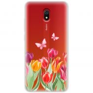 Чохол для Xiaomi Redmi 8A Mixcase квіти тюльпани з двома метеликами