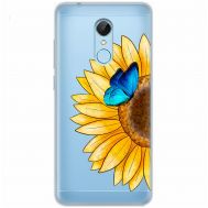 Чохол для Xiaomi Redmi 5 Mixcase квіти соняшник з блакитним метеликом