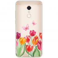 Чохол для Xiaomi Redmi 5 Plus Mixcase квіти тюльпани з двома метеликами
