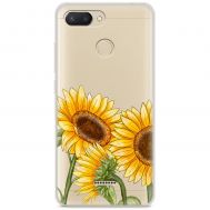 Чохол для Xiaomi Redmi 6 Mixcase квіти три соняшники