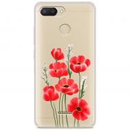 Чохол для Xiaomi Redmi 6 Mixcase квіти маки в польових травах