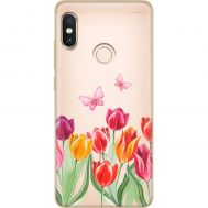 Чохол для Xiaomi Redmi Note 5 / 5 Pro Mixcase квіти тюльпани з двома метеликами