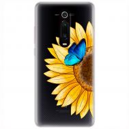 Чохол для Xiaomi Mi 9T / Redmi K20 Mixcase квіти соняшник з блакитним метеликом