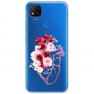 Чохол для Xiaomi Redmi 9C Mixcase квіти серце поросло квітами