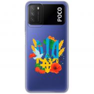 Чохол для Xiaomi Poco M3 MixCase патріотичні герб у квітах